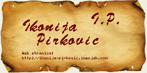 Ikonija Pirković vizit kartica